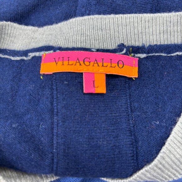 Vilagallo Womens Multicolor Striped V-Neck Sweater Size L - Picture 4 of 9